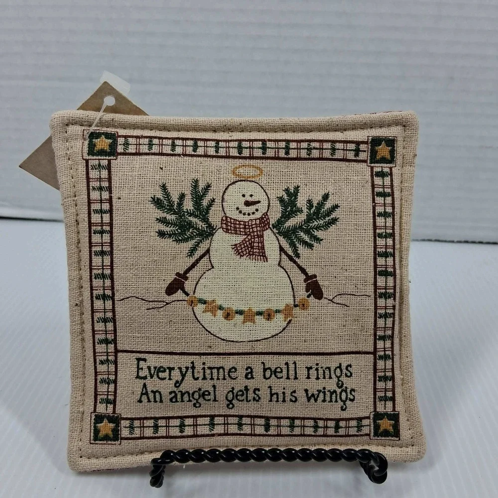 Alice's Cottage Spiced Mug Mat Snowman Angel Bell Wings Scented‎ Coaster NEW